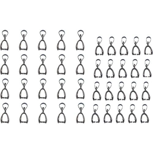 40 Unique Pendant Clip Clasp Pinch Clip Bail Pendant Connectors Bail Beads Women Men Jewelry Findings DIY Accessories, Brass