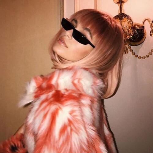 2021 Small Rectangle Frame Sunglasses Women Retro Brand Designer Sun Glasses Sexy Cat Eye Ladies Black Eyeglasses