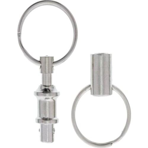 10PC Removable porte clef Keyring Quick Release Keychain Dual Detachable Pull Apart Key Ring Keychain