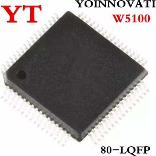 5pcs/lot IC W5100 LQFP-80 Ethernet controller chip The network interface chip Best quality
