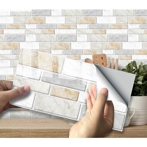 9PCS 3D Marble PVC Wall Stickers Modern Home Decoration Bedroom Room Wall Decor For Home Decor Self Adhesive Tile Sticker
