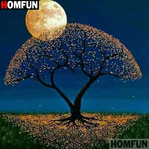 HOMFUN Full Square/Round Drill 5D DIY Diamond Painting "Tree scenery" 3D Embroidery Cross Stitch 5D Home Decor A17452