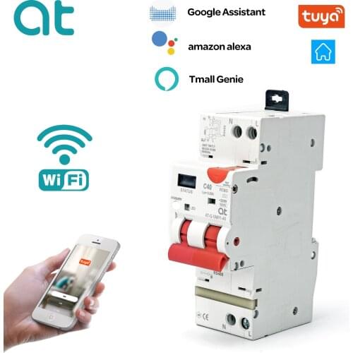 WIFI RCBO Current Circuit Breaker tuya smart Overload Overvoltage/Undervoltage Over Current Leakage Protection Reclosing Switch