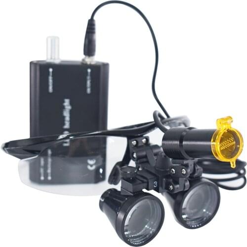 3.5X Magnification Binocular Dental Loupe Surgery Surgical Magnifier with Headlight LED 5W Light Medical Operation Loupe Lamp