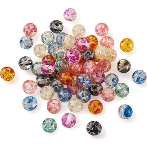 100pcs 10mm Jewelry Resin Beads Round Imitation Amber Beads for Necklaces Bracelets Earring Accessories Making Mixed Color