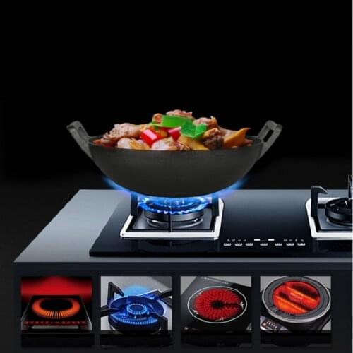 Iron wok without coating thick iron non stick pan 36cm manual Vintage iron cast iron pot