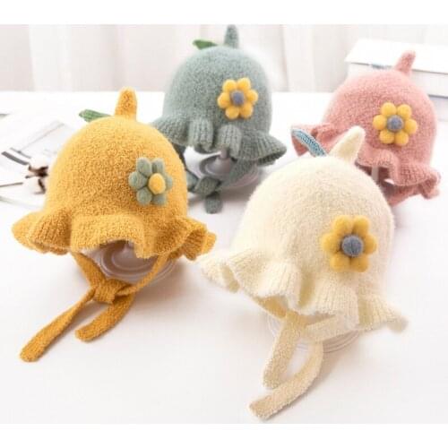 Baby Hats for Autumn and Winter New Cotton Woolen Caps for Girls Cute Super Cute Skin-friendly and Comfortable Childrens Hats