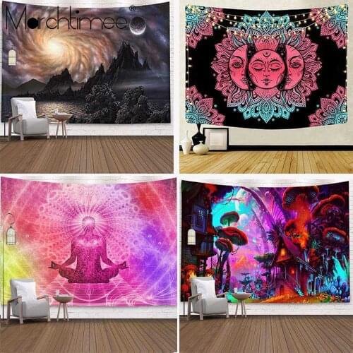 Zen Meditation Tapestries Ombre Galaxy Space Psychedelic Tapestry Mandala Wall Hanging Elegant Kaleidoscope Boho Hippie Yoga Mat