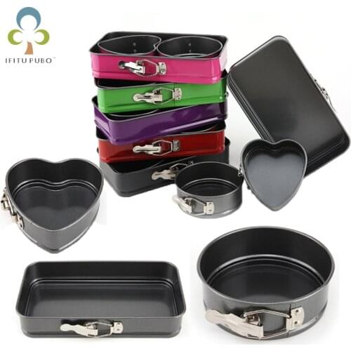 1/3Pcs Black Carbon Steel Cakes Molds Square Heart Type Mini Cake Baking Pan Non-Stick Metal Bake Mould Kitchen Cake Tools ZXH