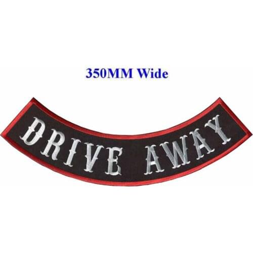 DRIVE AWAY MOTORCYCLES biker patches embroidered iron on patches for full back jackets clothing embroidery rocker MC patches