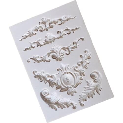 New Retro European-style pattern silicone mold DIY chocolate fondant baking mold also make crafts accessories mold