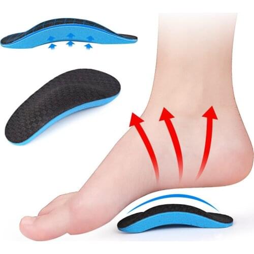 1 Pair Eva Sport Orthotic Insoles Flat Arch Support Half Pad Inner Outer Eight-shaped Orthopedic Foot Pad Men Women Shoe Insoles