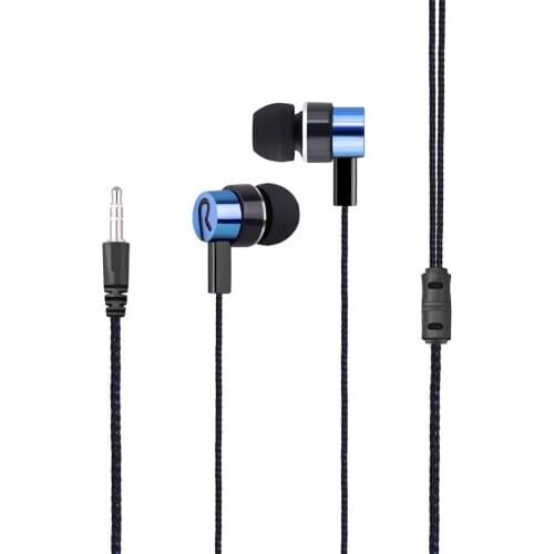 Braided Wiring In-Ear Plating Headset 3.5mm Plug Wired Headphone High Quality High Low Earphone For All Smartphone