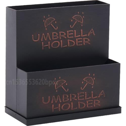 Metal Umbrella Stand Home Creative Large Capacity Double Deck Umbrella Storage Rack Hotel Lobby Commercial Umbrella Bucket
