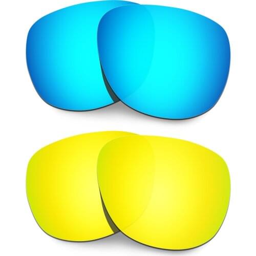 HKUCO Polarized Replacement Lenses For Crossrange R Sunglasses Blue/Gold 2 Pairs