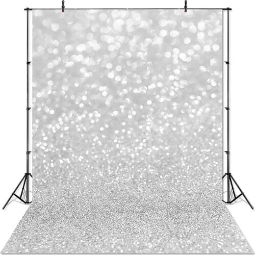 Silver Bokeh Photography Backdrop Spots Shinning Christmas Bokeh Halos Background for Newborn Baby Portrait Photoshoot Party