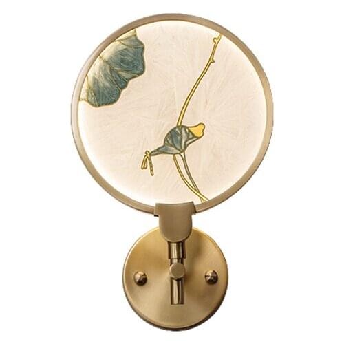 Nordic stained Enamel glass wall lamps Chinese bedroom bedside study modern aisle living room wall lights copper decor fixtures