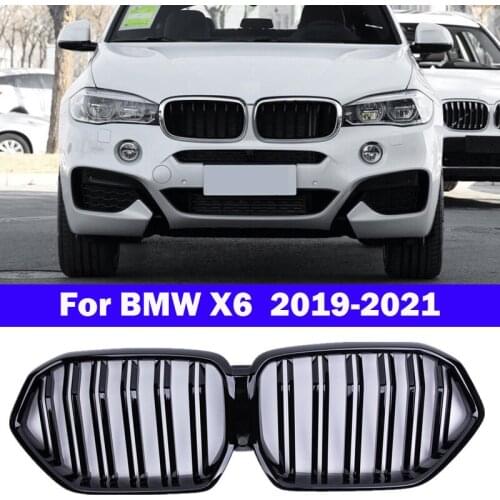 Car Styling Center Grill For BMW X6 G06 X6M 2019-2021 ABS plastic front bumper grill Auto Vertical Bar Middle Grill