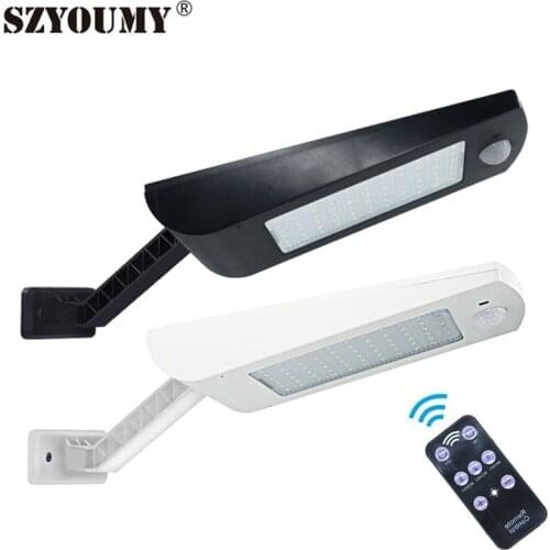 SZYOUMY 1000lm 66 leds solar light Outdoor Waterproof Lighting For Garden Wall three Mode Rotable pole solar wall lamp