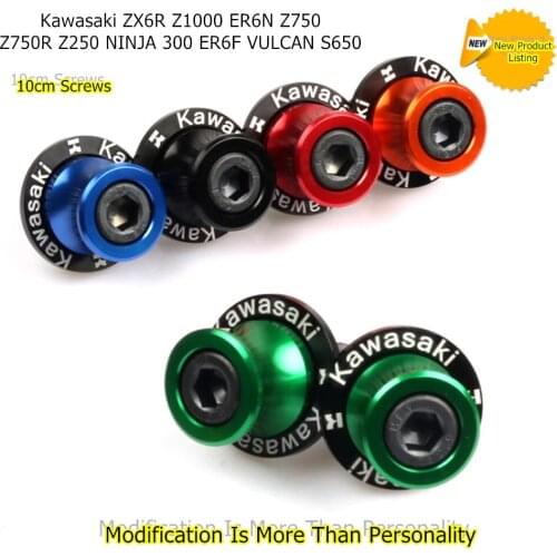 Motorcycle CNC M10 Swingarm Slider Spools stand screws For Kawasakii ZX6R Z1000 ER6N Z750 Z750R Z250 NINJA 300 ER6F VULCAN S650