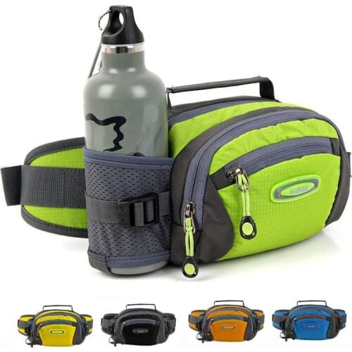 Waterproof Running Bag Multifuntiction Shoulder Bag Waist Belt Hip Pack Gym Fitness Outdoor Sport Climbing Water Bottle Pouch