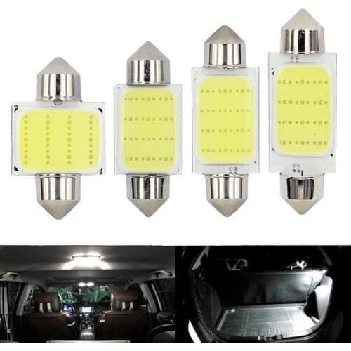1pcs C5W Car LED COB Bulb Interior Reading Light Festoon LED Super Bright Auto Dome License Plate Luggage Trunk Lamp 39mm 36mm