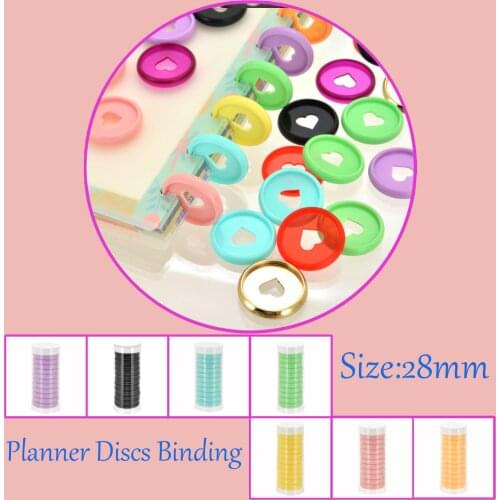 11pcs 28mm Heart Binder Rings Binding Discs Notebook Binding Ring Loose-Leaf Ring Binder Planner Mushroom Disc Office Supplies
