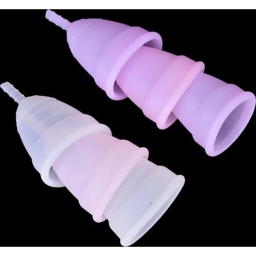 2PCS Menstrual Cup Female Women Medical Hygiene Silicone Soft Reusable Period Menstrual Cup Leak Proof