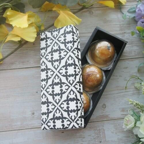 20*7*5cm 5pcs Black White Flower Pattern Paper Box As Macaron Chocolate Cookie Wedding Holiday Birthday Party Gifts Packaging