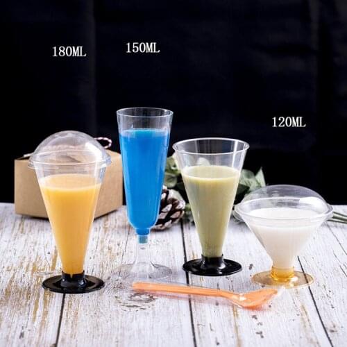 20pcs transparent wine champagne cocktail glass wedding birthday party favor dessert pudding yogurt jelly ice cream plastic cups