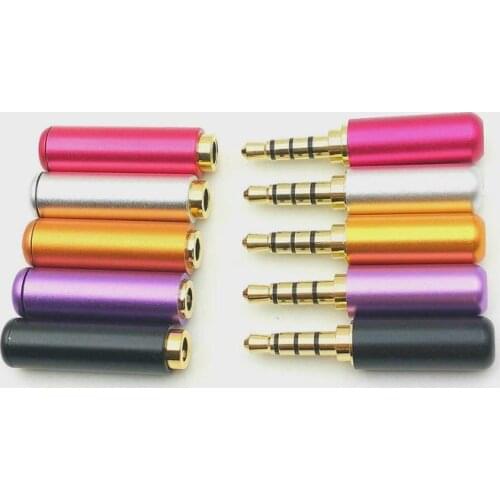 100set 1/8" 3.5mm male 4 pole stereo plug + female jack Audio TRRS connectors New