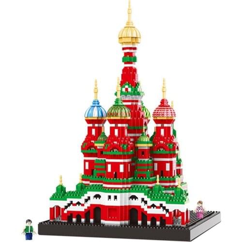 4300pcs Mini Diamond Blocks Architecture Model Building Toy Saint Basils Cathedral for Children Compatible City