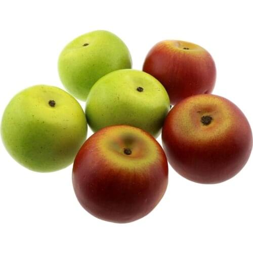 Gresorth 6pcs Artificial Green & Red Apple Decoration Fake Fruit Home Party Christmas Display Model
