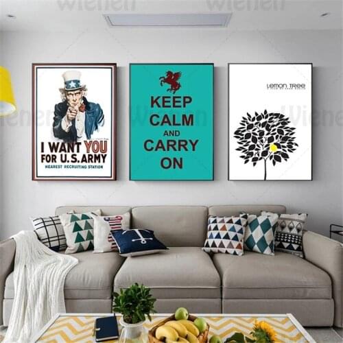 America England Style Wall poster Art Keep Calm and Carry On Life Quote Canvas Painting Home Decor Cafe Decor Posters and Prints