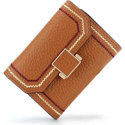 Genuine Top Layer Cowhide Leather Case Multi-Function Pocket Coin Slot Cash Holder High Quality Sew Palm Card Bag