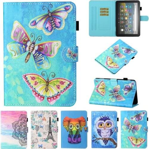 Painted Smart Cover For All New Fire HD 10 2021 Case Funda Wallet Stand Shell For Fire HD10 2021 Cover For Fire HD 10 Plus Case