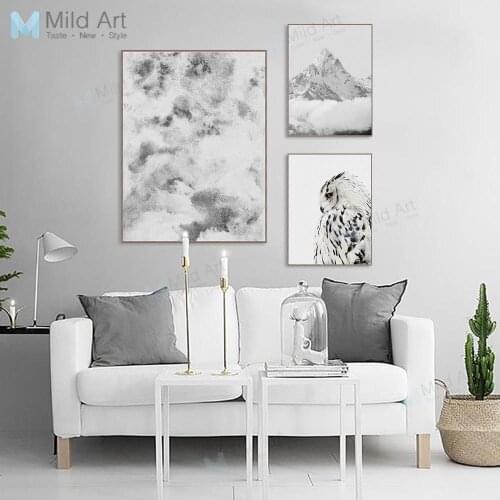 Black and White Mountain Eagle Photo Poster Prints Cloud Landscape Wall Picture Nordic Style Home Decor Canvas Painting Custom