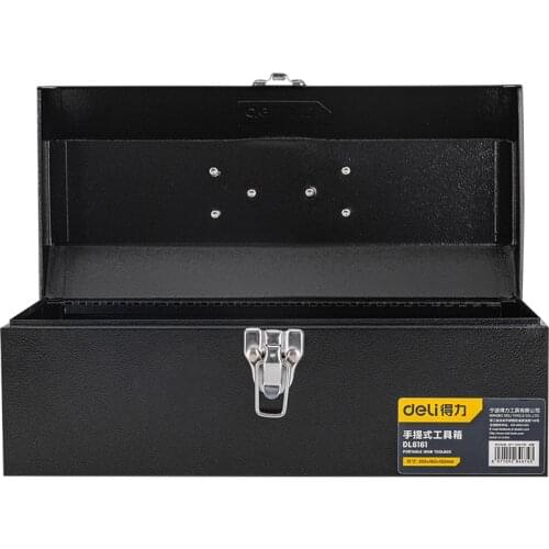 Deli 15 Inches Toolbox Tool Storage Made Of Cold-Rolled Steel Compressive Seismic And Strong Metal Lock