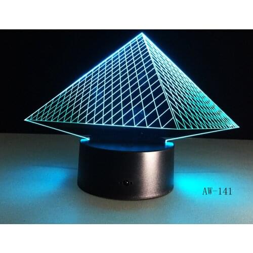 Egyptian Pyramids 7 Color Lamp 3D Visual Led Night Lights for Kids Touch USB Table Lampara Lampe Baby Sleeping Nightlight AW-141