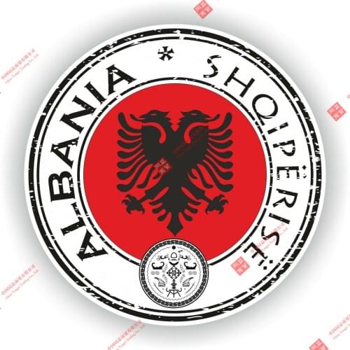 Interesting Car Stickers Seal Sticker of Albania Stamp for Bumper Laptop Car Styling PVC Vinyl Motorcycl Accessories