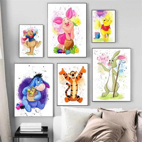 Disney Cartoon Anime Canvas Paintings Winnie The Pooh Posters and Prints Wall Art Pictures for Living Baby Room Home Decoration