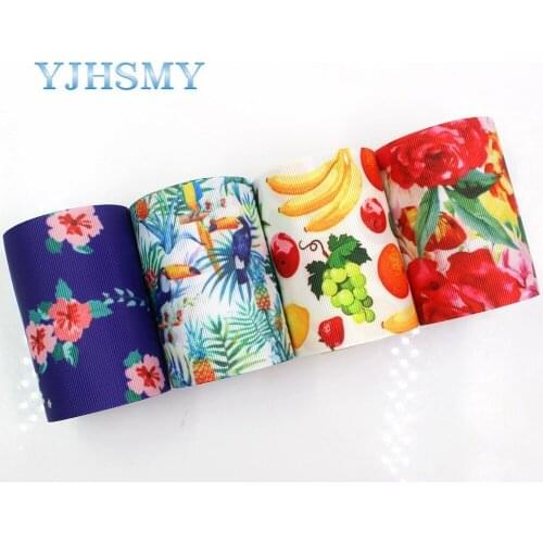 YJHSMY,G-18815-958,75 mm 5 Yards Cartoon Ribbons Thermal transfer Printed grosgrain Wedding Accessories DIY Handmade materials