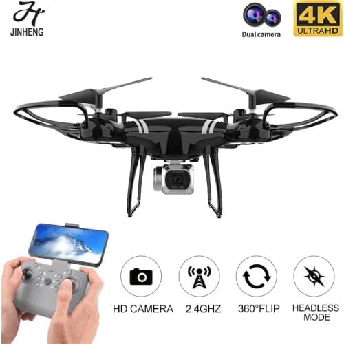 JINHENG KY101 Mini Drone 4K WIFI RC Quadcopter With Camera Dual HD Aerial FPV Helicopter One Key Return Toys For Boys Gift Child
