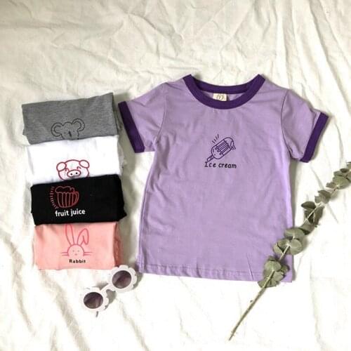 COOTELILI Fashion Animal Printing Baby Girls T Shirt Summer Girls Boys Clothes Short Sleeve Cotton Tops Children Tee Clothing