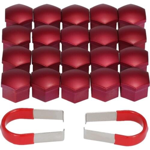 Set of 20pcs Universal 17mm Chrome Plastic Car Wheel Nut Covers Bolt Caps