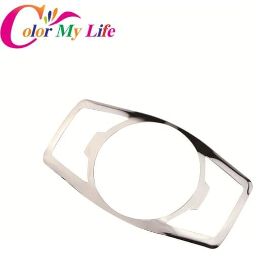 Color My Life Stainless Steel Headlight Switch Sequins Cover Sticker for Ford Focus 3 4 MK3 Mk4 Kuga Escape Everest Accessories
