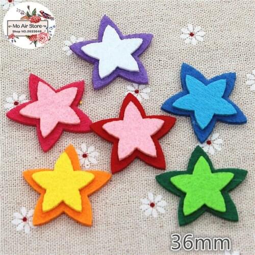 3.6CM Non-woven patches star two-double Felt Appliques for clothes Sewing Supplies diy craft ornament