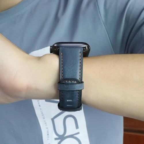 Strap For Apple Watch Series 6 Band 44mm 42mm 38mm Belt Retro Cow Leather Watchband Bracelet For Apple Watch 40mm SE 5 4 3 2 1