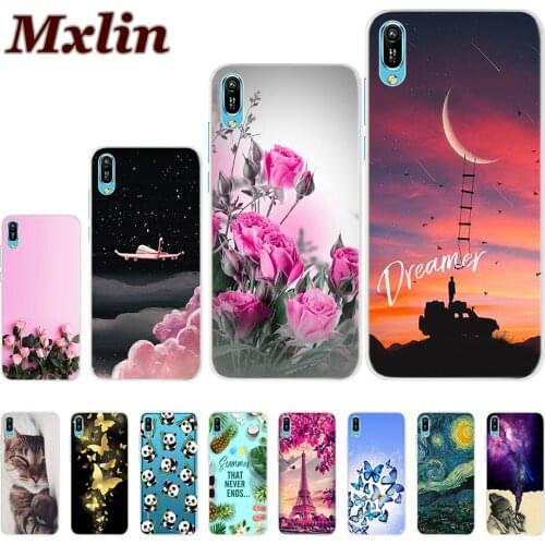 Luxury TPU Case For Huawei Y6 2019 Cover Flowers Pattern Phone Case For Huawei Y6 Pro 2019 Case Cover For Huawei Y6 Y 6 Pro 2019