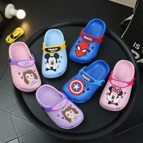 2020 Summer Beach Sandals for Boys Girls Cartoon Mickey Small Kids Cave Shoes Home Slippers Toddler EVA